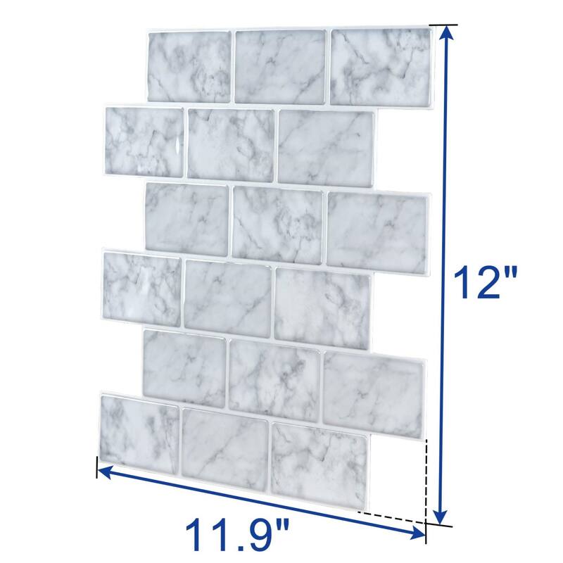 Marble Look Peel and Stick Subway Tile (Thicker Design) - Bed Bath ...