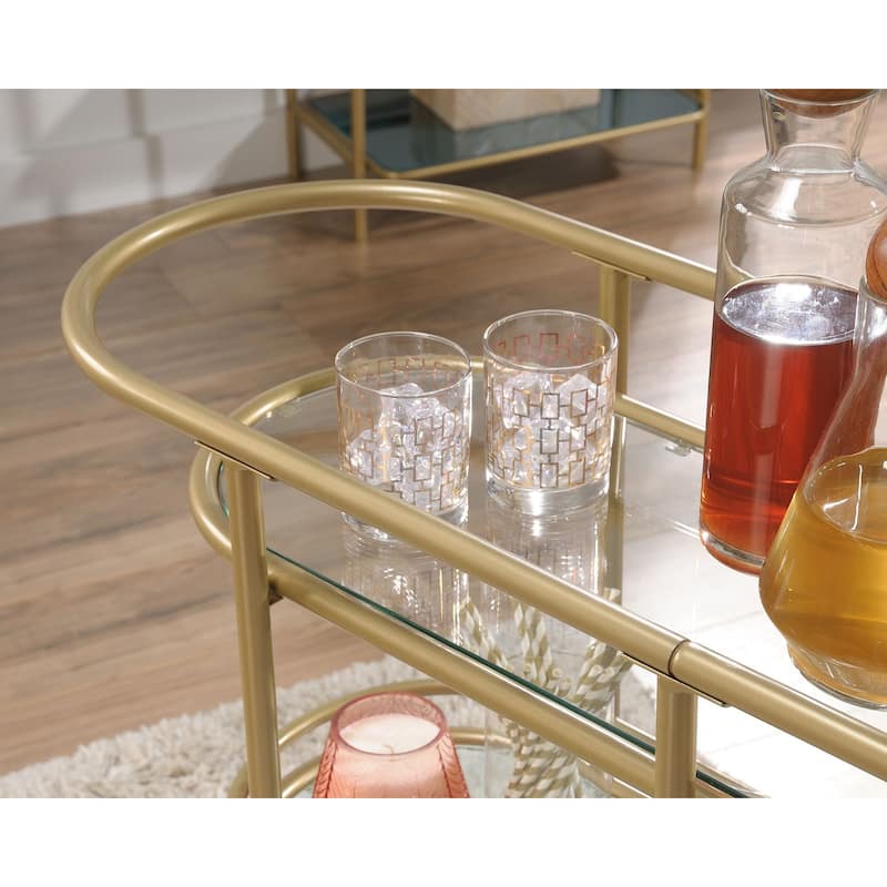 Coral Cape Bar Cart Metal/glass