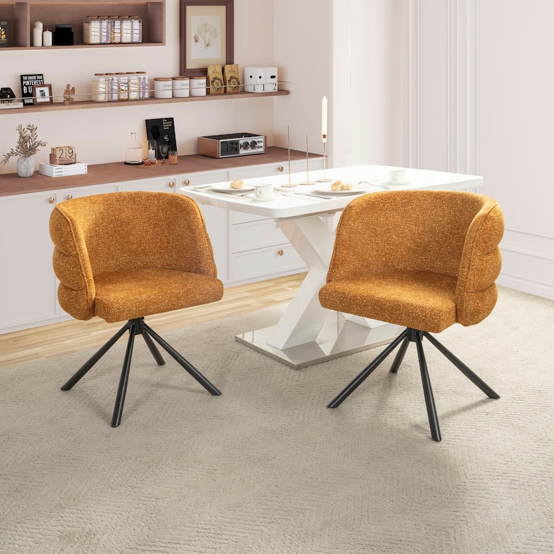 270° Swivel Home Office Desk Chairs Set of 2 Modern Dining Chairs for Vanity Living Room Bedroom Study Room