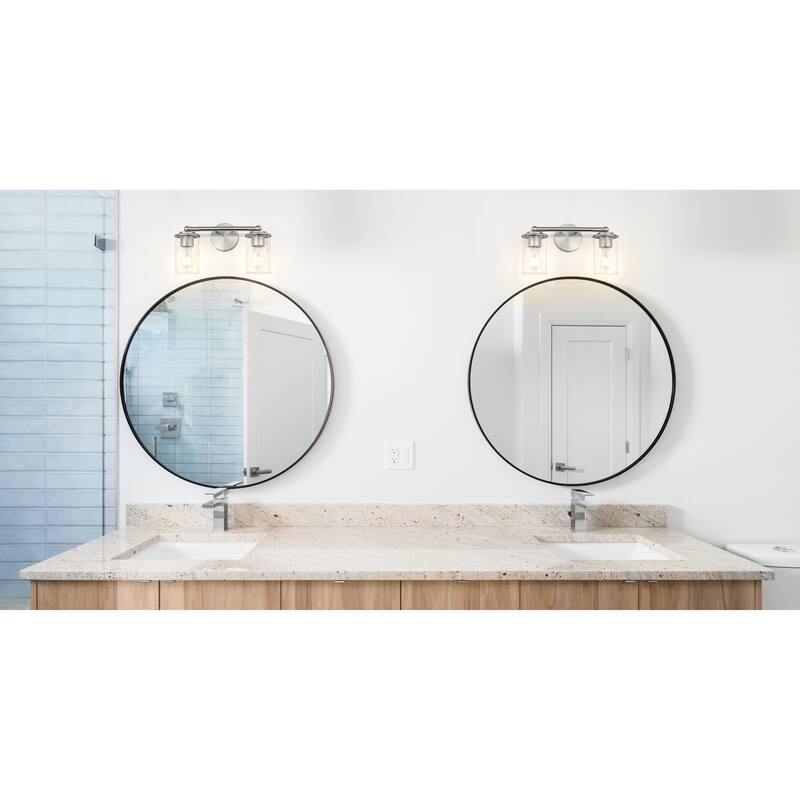 Thayer by Z-Lite 2 Light Vanity in Brushed Nickel with Clear Glass Shade - Brushed Nickel