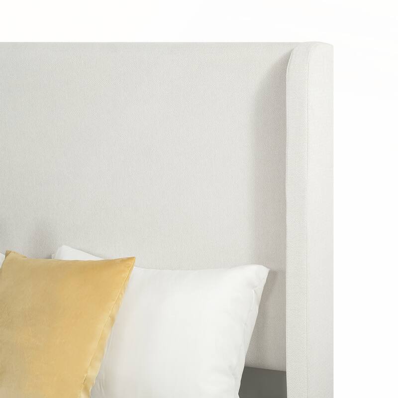 Queen Size Bed Frame High Headboard Upholstered Platform Bed