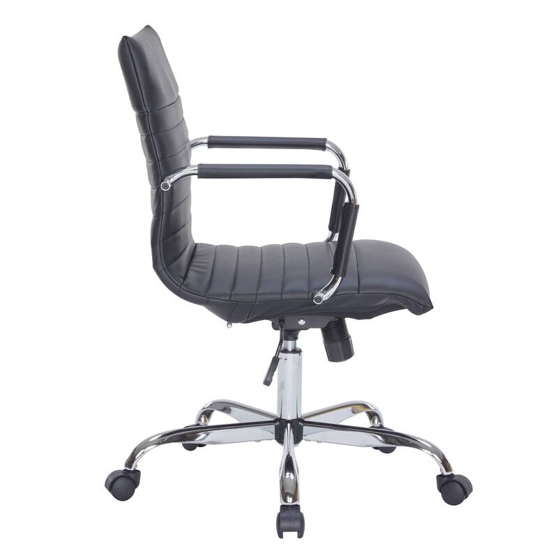 Harris Ergonomic Mid-Back Leather Office Chair with Metal Frame, Adjustable Height, Tilt Lock, and Swivel for Home Office