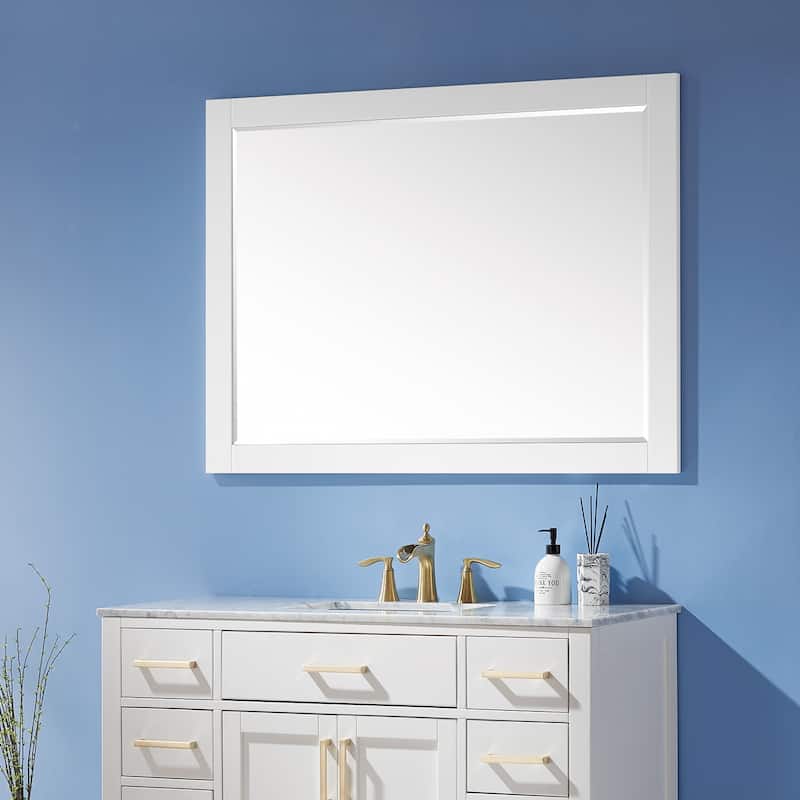 Altair Ivy Rectangular Bathroom Wood Framed Wall Mirror