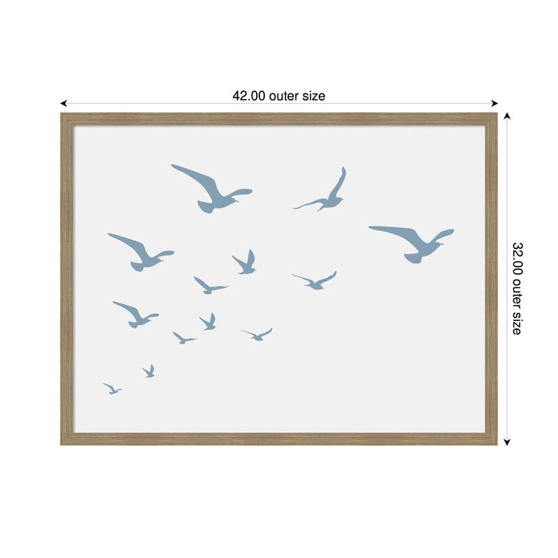 Kate and Laurel Seagulls White Background by Jolly and Dash Framed Wall Art Print