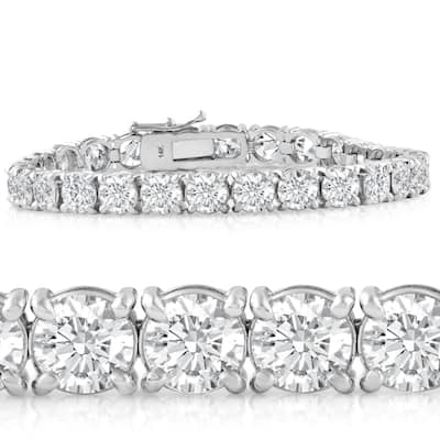 20 Ct Lab Grown Diamond Tennis Bracelet White Gold 7"