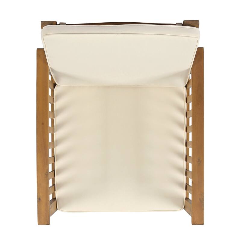 Christopher Knight Home - Zed 3 Piece Patio Acacia Wood and Waterproof Fabric Conversation Set.