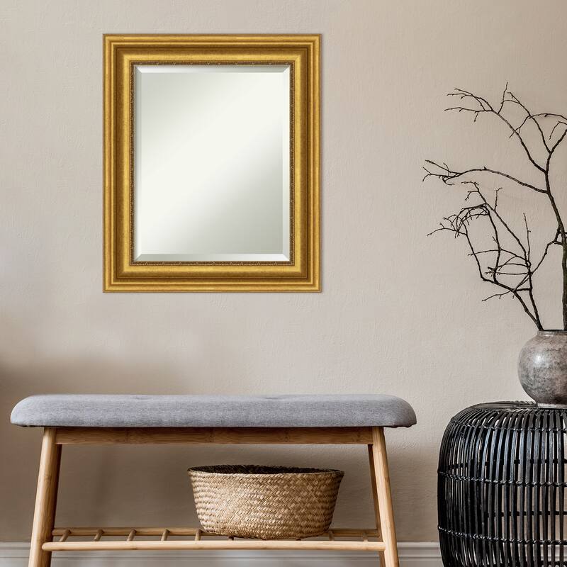 Beveled Bathroom Wall Mirror - Parlor Gold Frame