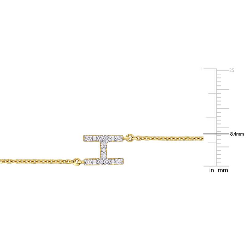 Miadora Diamond Accent A to Z Initial Station Necklace in 14k Yellow Gold
