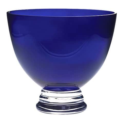 Majestic Gifts European Glass Round Footed Bowl-Cobalt 10.5" Diameter