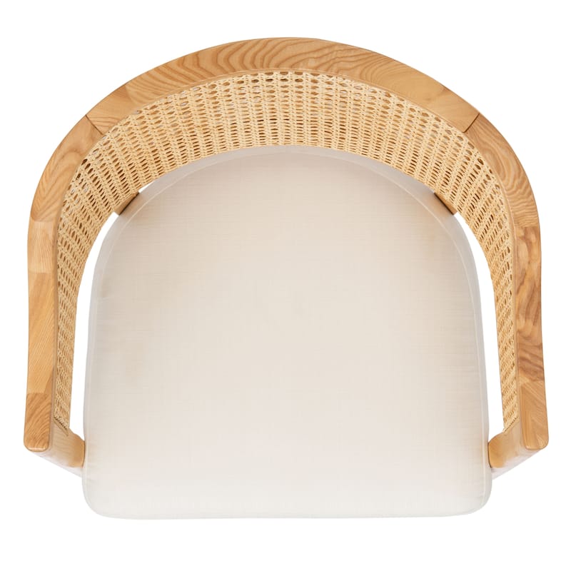 SAFAVIEH Couture Dominica Rattan Dining Chair - 23.4" W x 22.8" L x 33.6" H - 23"W x 23"D x 34"H