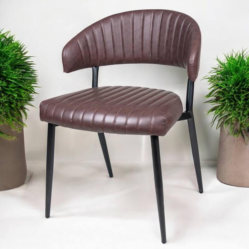 5-Piece Contemporary Dining Set, 4 Faux Leather Chairs with Metal Legs + rectangular Dining Table for Kitchen or Dining Room