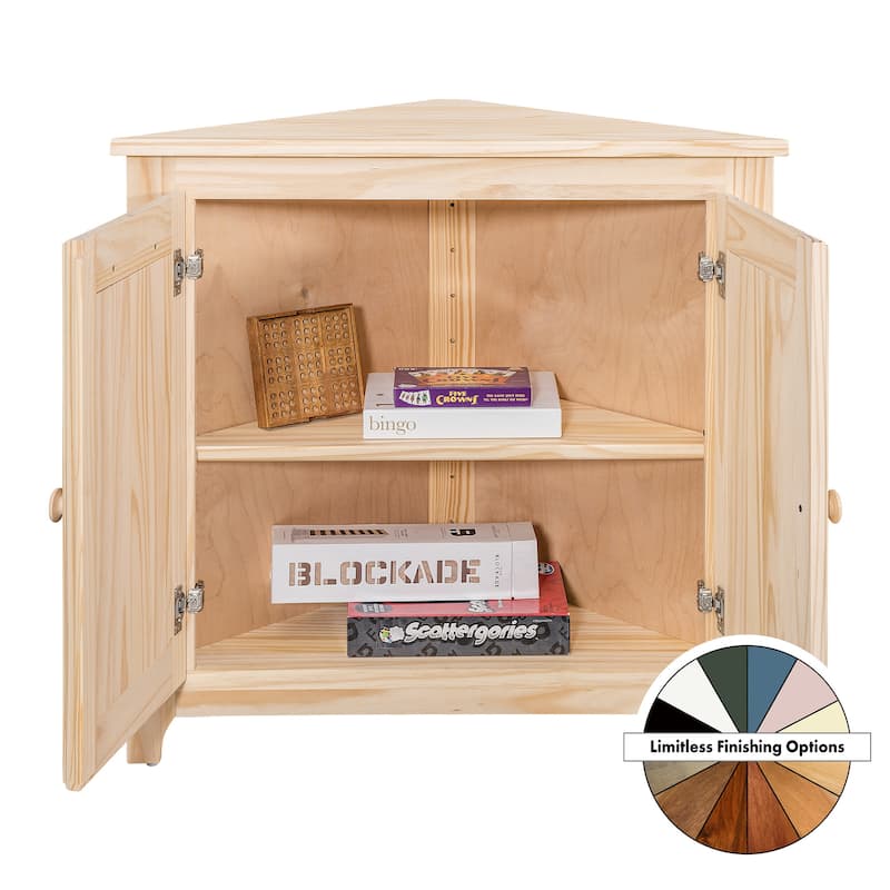 Arch+Haven Solid Wood Corner Cabinet