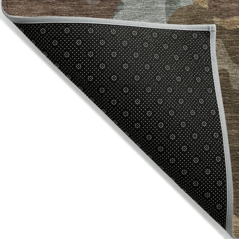 Machine Washable Indoor/Outdoor Modern Brushstrokes Chantille Rug