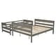 preview thumbnail 20 of 20, Wood Twin over Queen Bunk Bed with Ladder