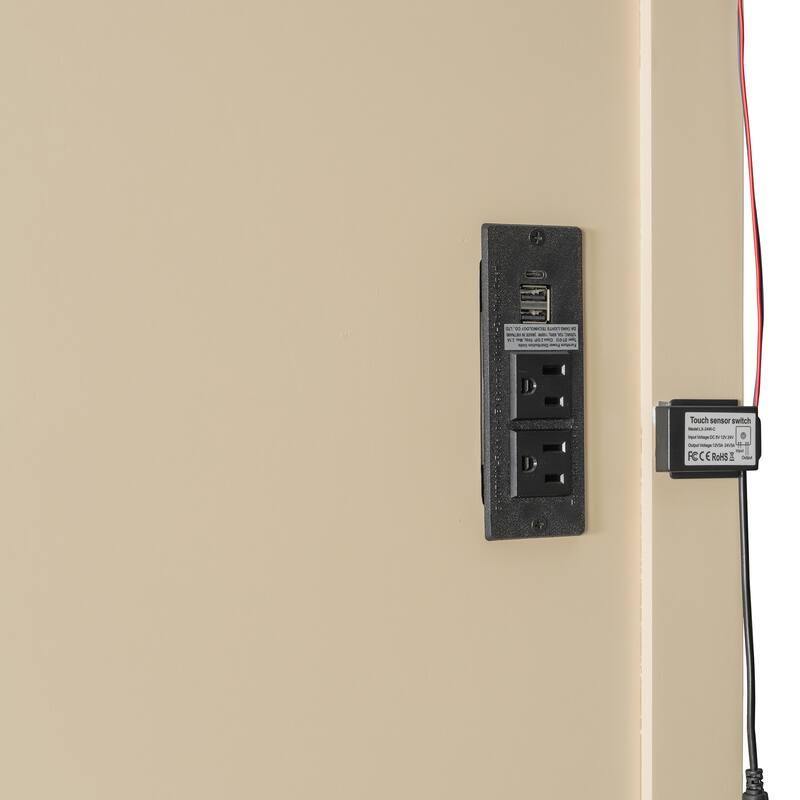 Full Size Loft Bed Frame for Kids with Storage Staircase, Wardrobe, Cabinets, USB, LED and Dressing Table with Mirror and Drawer