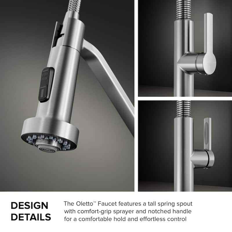 KRAUS Oletto Commercial Style 2-Function Pull Down Kitchen Faucet
