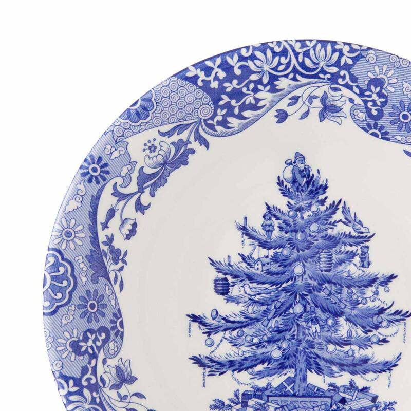 Spode Blue Italian Christmas Tree Bowl - 7.9-Inch