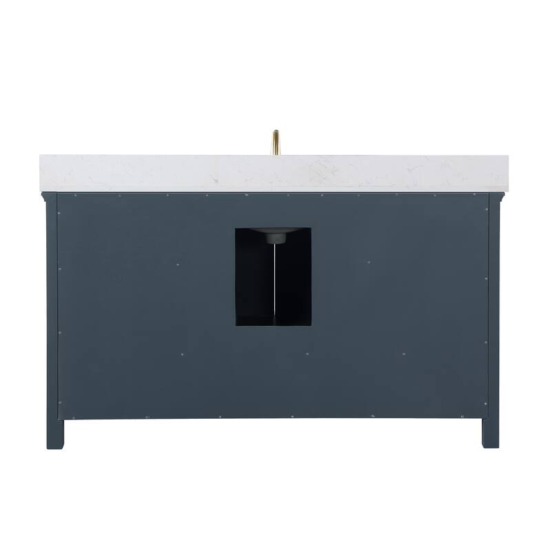 Altair Isla 60" Bathroom Vanity in Classic Blue with Countertop,with Mirror - 60 in.