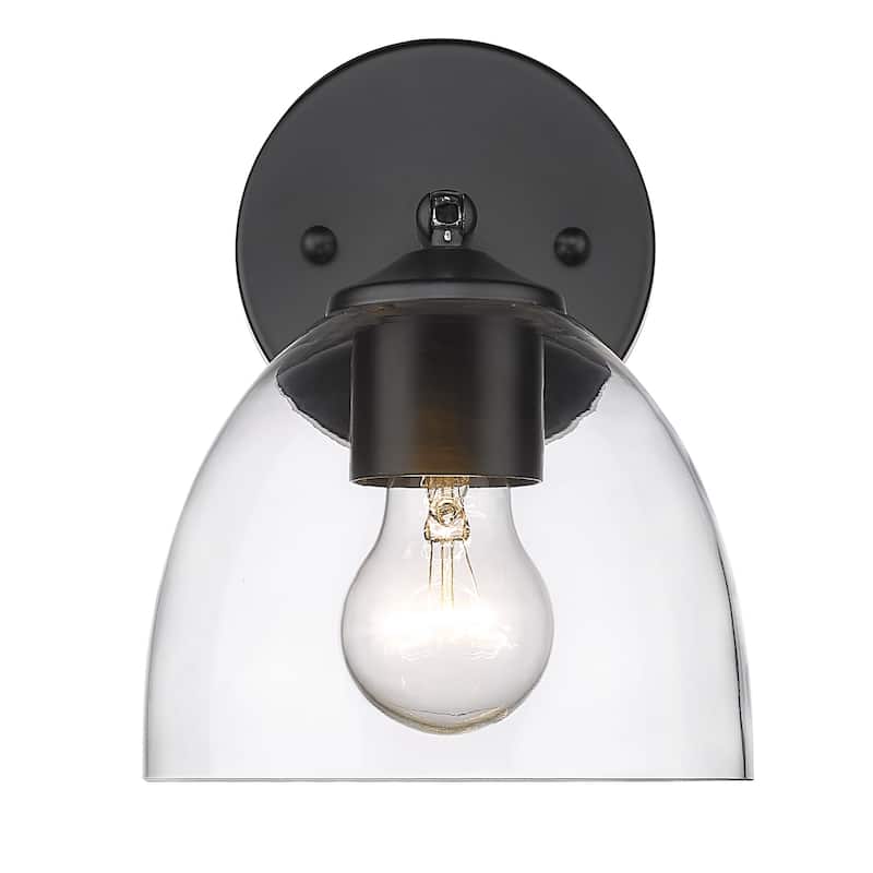 Golden Lighting Roxie 1-light Wall Sconce in Matte Black - Matte Black with Clear Glass