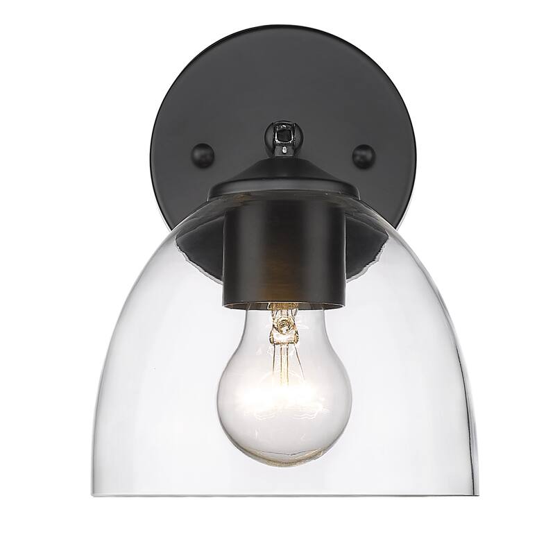 Roxie 1 Light Wall Sconce - Matte Black with Clear Glass