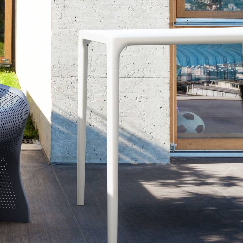 28" White Patio Square Stackable Dining Table