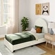 preview thumbnail 4 of 14, Max and Lily Twin-Size Upholstered Bed with Arched Headboard Cream