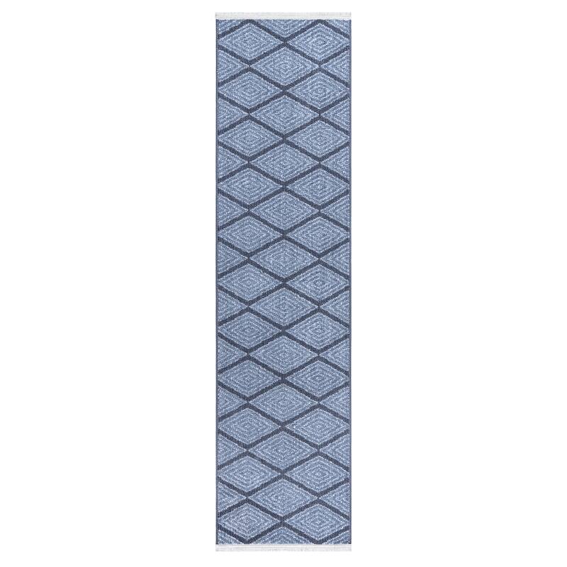 TOWN & COUNTRY EVERYDAY Rein Solid Diamond Everwash Washable Non-Slip Backing Area Rug