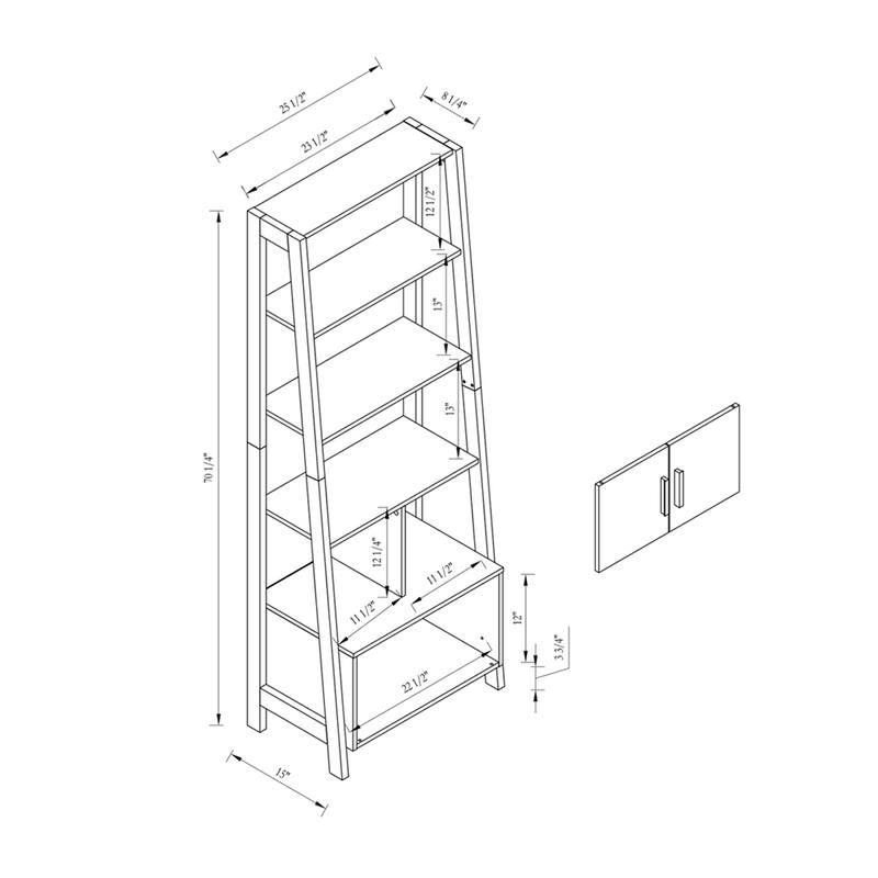 Modern Bookcase Distressed Grey