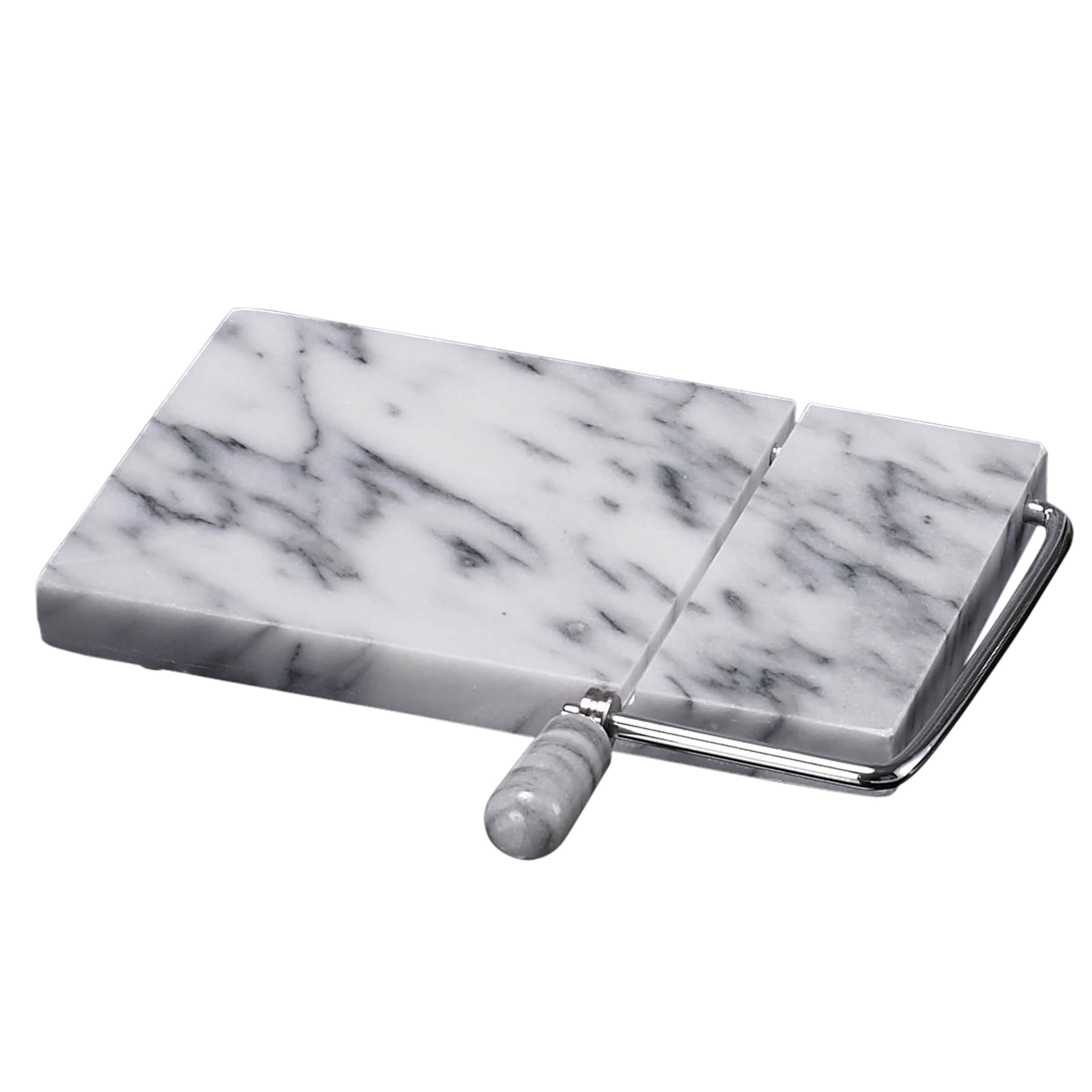 Creative Home Natural Off-White Marble 5" x 8" Cheese Slicer Butter Cutter