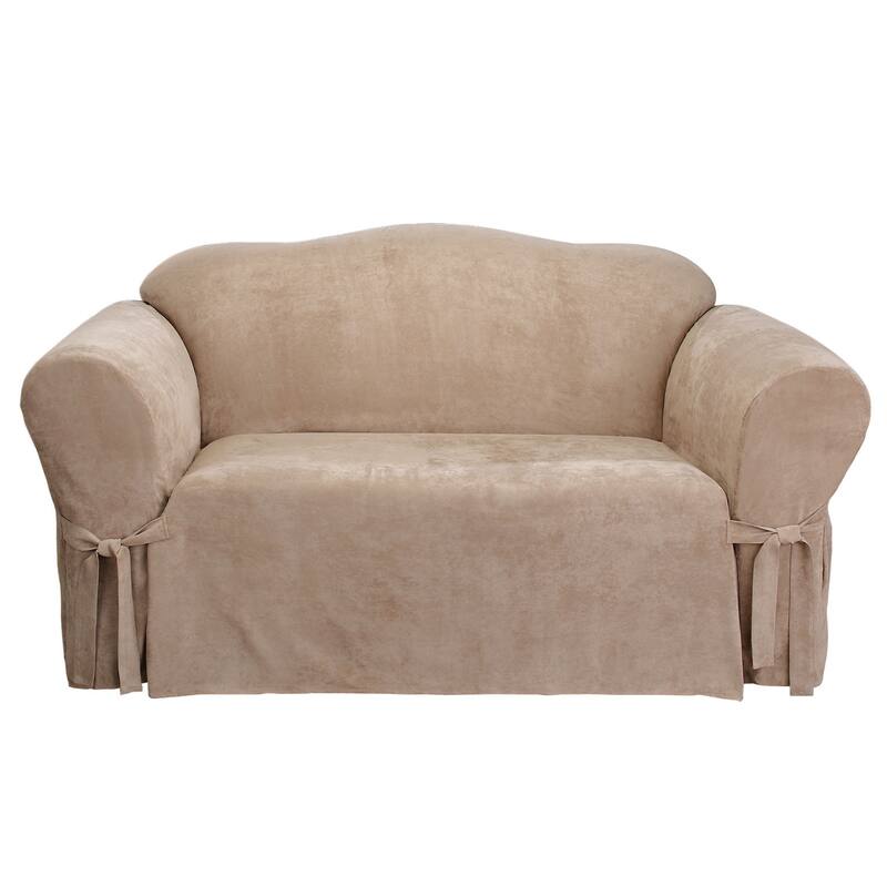 SureFit Soft Suede 1 Piece Loveseat Slipcover