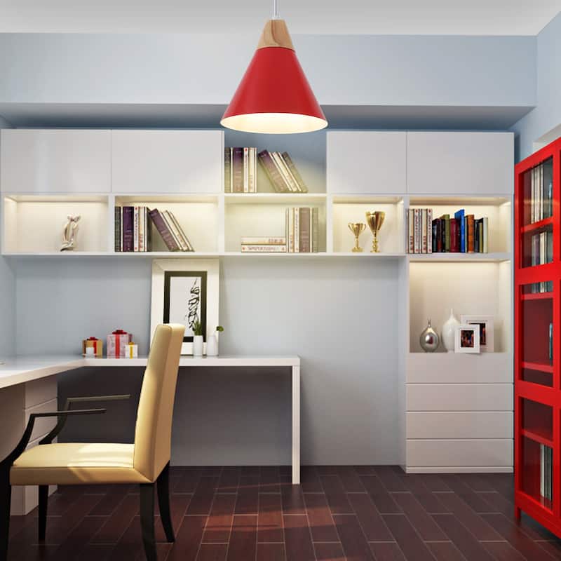 Farmhouse Pendant Light Fixture with Wood and Metal for Kitchen, Hallway,Living Room