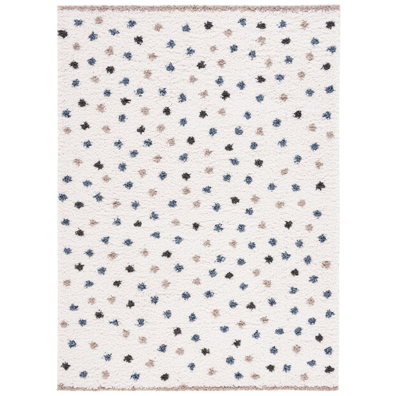 SAFAVIEH, Calico Shag Ruhama Polka Dot 1.6-inch Thick Rug