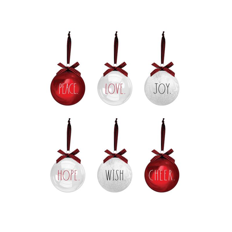 Rae Dunn Set of 6 CHRISTMAS Ornaments