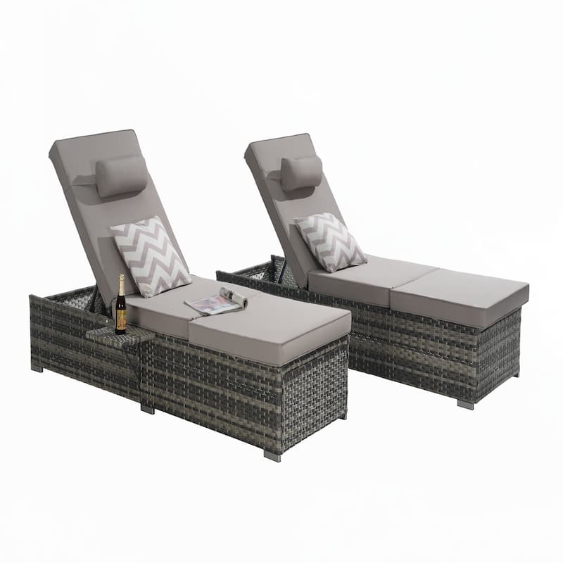 Outdoor Chaise Lounge Chair Set of 2