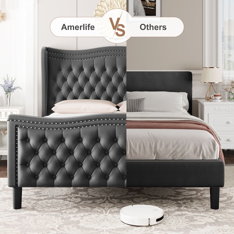 Modern Platform Bed,Full,Queen,King