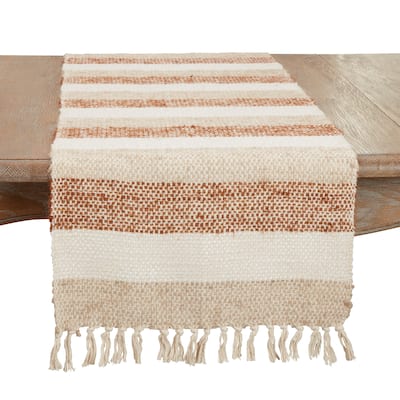 Fringed Classic Stripe Table Runner - 16"x72"