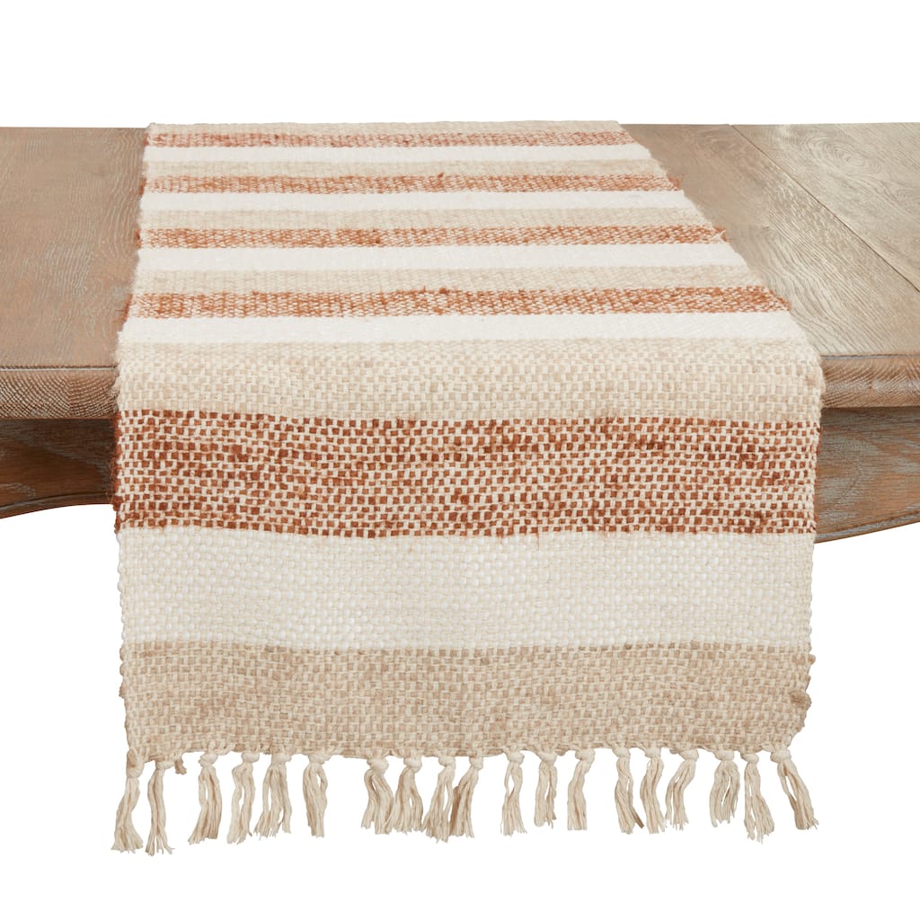 Fringed Classic Stripe Table Runner - 16"x72"