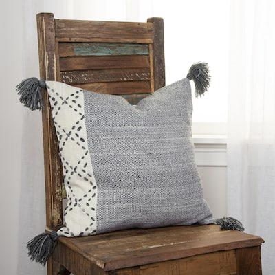 Color Block Poly Woven Pillow Cover