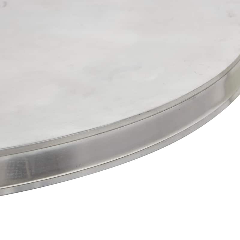 Aluminum Metal Sleek Ball Centered Base Coffee Table - Silver - Roche River Decor - 30"Wx30"Lx19"H