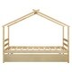 preview thumbnail 10 of 36, Twin Size House-shaped Platform Bed with Pull-out Trundle