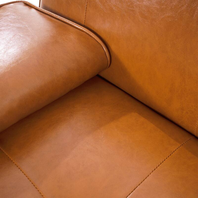 Futon Sofa Bed Couch with Armrest & Cupholders, Faux Leather Sofa Bed Couch Convertible Folding Reclining Small Couch