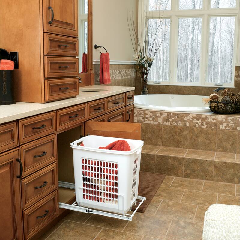 Rev-A-Shelf 20'' Pullout Wire Basket Clothes Hamper, Chrome, HRV-1520 S CR - 1 Pack