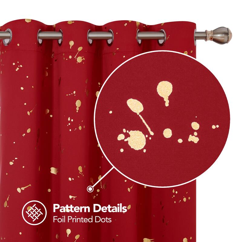 Deconovo Gold Spot Curtain Panel Pair (2 Panel)