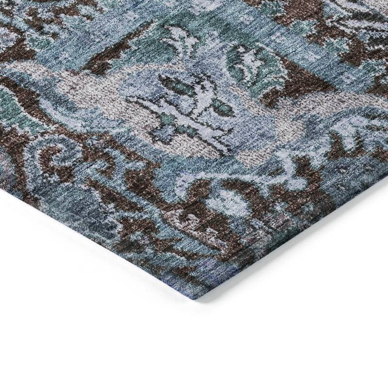 HomeRoots Damask Traditional Rectangle Outdoor Rug
