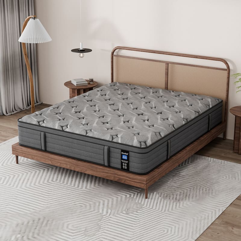 Modland 14-inch Hybrid Medium Euro Top Mattress, Pocket Spring Mattress in a Box - King