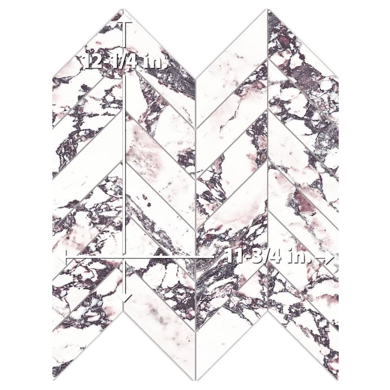 Merola Tile Touche Chevron Rubis 11-3/4" x 12-1/4" Porcelain Mosaic Floor and Wall Tile - (1 Tile)