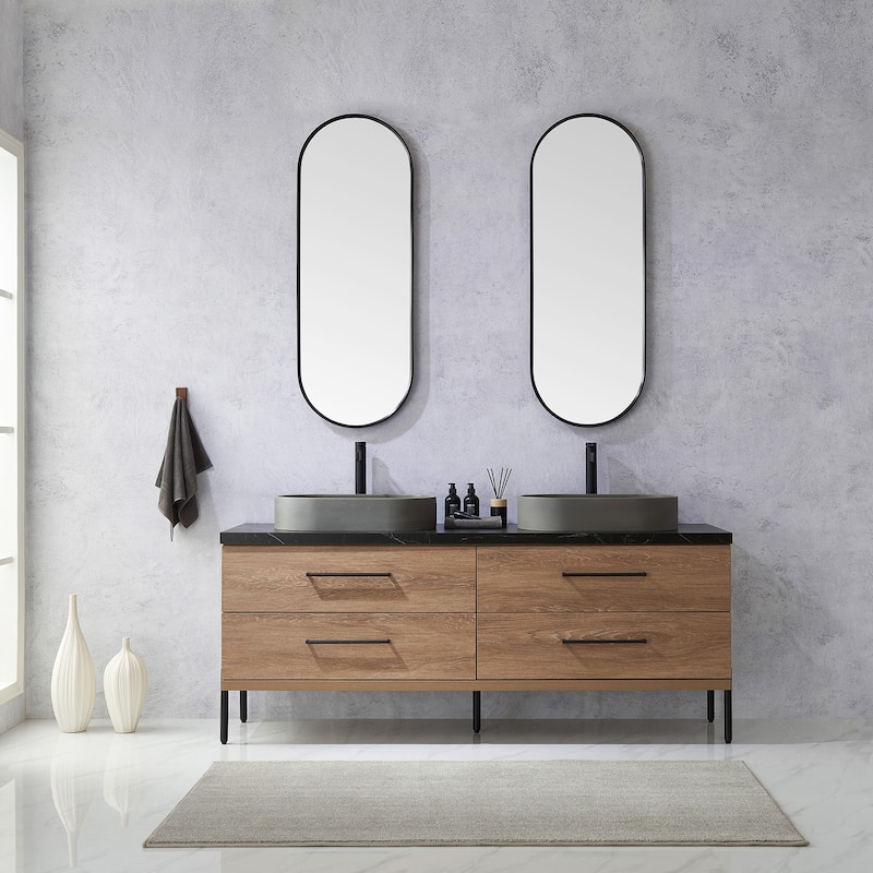 Trento Bath Vanity with Sintered Stone Top with Concrete Sink (O)
