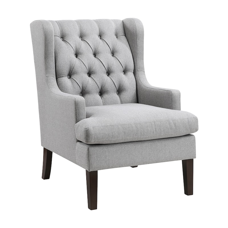 Haven 29" Textured Accent Chair - Button-tufted Chair Back - Gray
