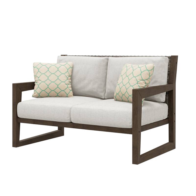 Corvus Augusta Patio Loveseat with Sunbrella Pillows