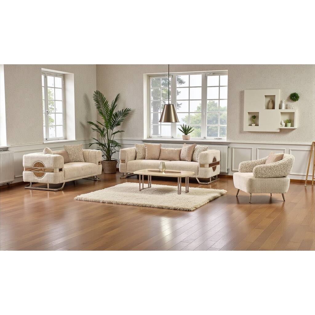 Evolaro 3 Pieces Living Room Sets 1 Sofa 1 Loveseat 1 Chair